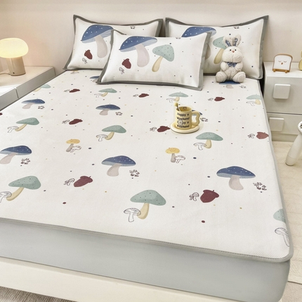 91家纺网 家纺一手货源 找家纺 （总）全季家居 2024新款5A抗菌小清新数码印花冰藤席