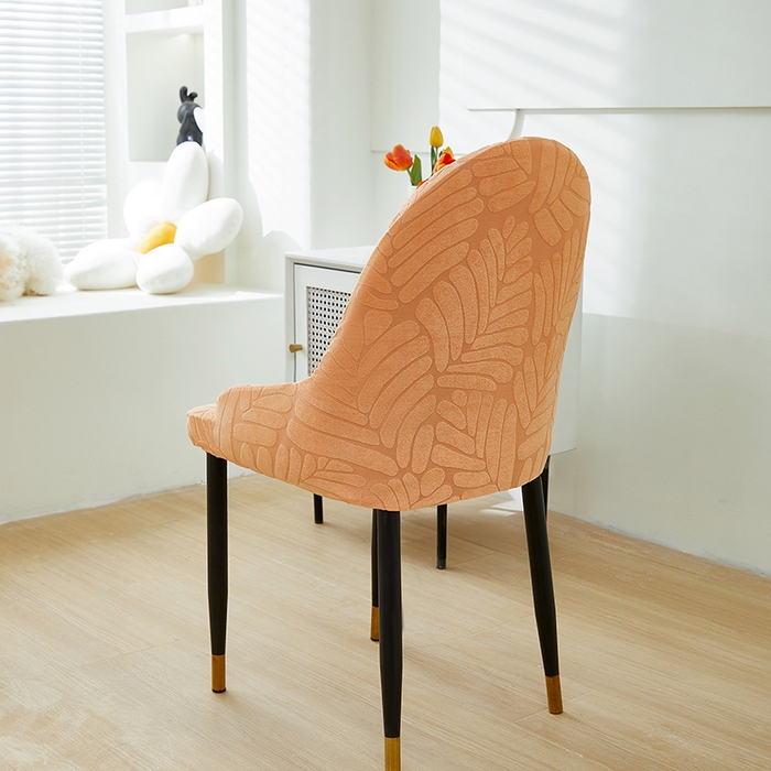 91家纺网 家纺一手货源 找家纺 共鸣沙发套 2024新款臻品提花系列椅套（扶手款弧形椅套） 织叶-卡橙