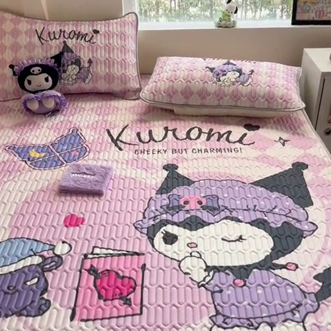 91家纺网 家纺一手货源 找家纺 金爱家 2024新款乳胶凉席-库洛米系列 晚安库洛米