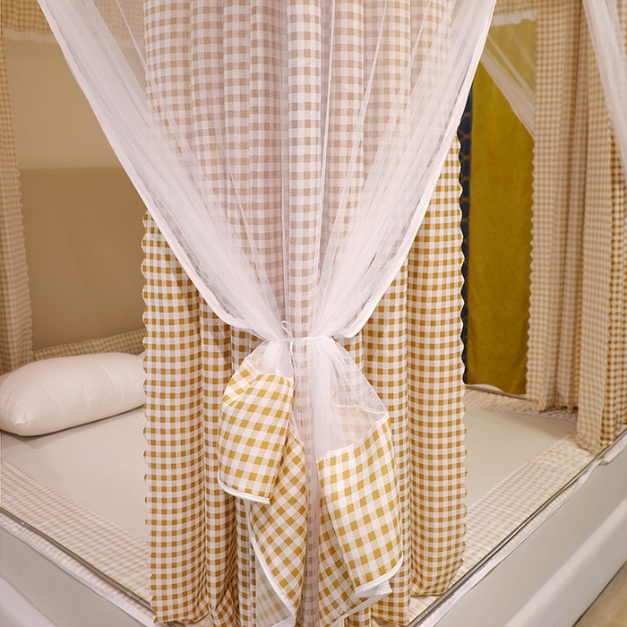 91家纺网 家纺一手货源 找家纺 初心2025新款坐床遮光蚊帐系列 咖小格