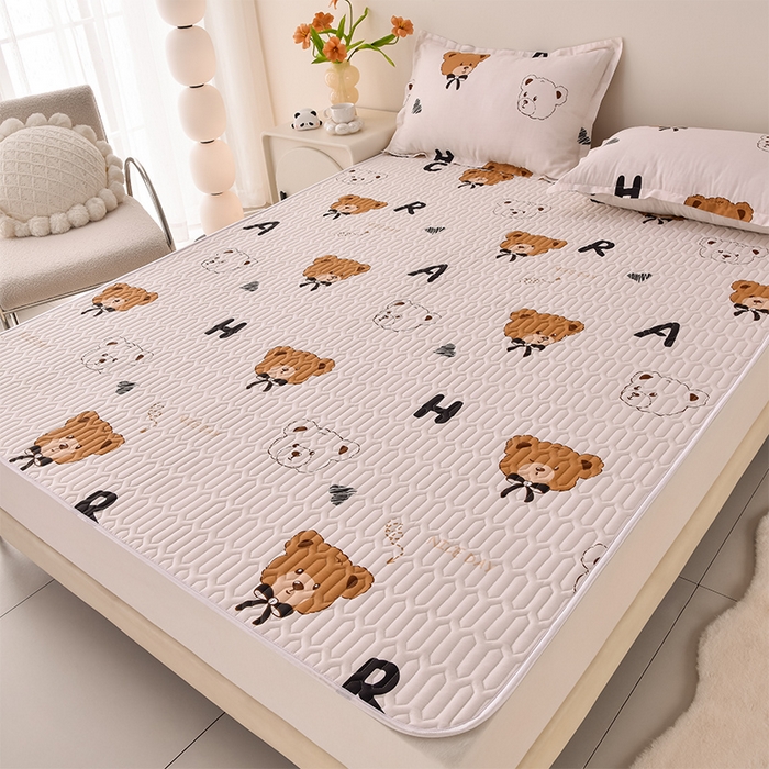 91家纺网 家纺一手货源 找家纺 床笠人家 2025新款全棉夹棉防水床垫 贝贝熊