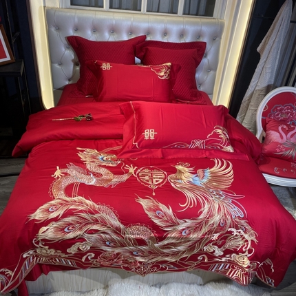 91家纺网 家纺一手货源 找家纺 （总）玖玖爱 2024新款100支提花婚庆四件套