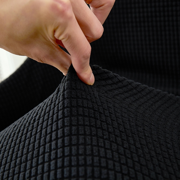 91家纺网 家纺一手货源 找家纺 共鸣沙发套 2024新款玉米绒系列椅套（扶手款弧形椅套） 玉米绒-黑色