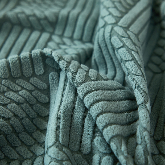 91家纺网 家纺一手货源 找家纺 共鸣沙发套 2024新款摇粒绒提花交织纹系列椅套（扶手款弧形椅套） 格纹-墨绿