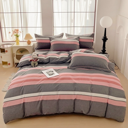 91家纺网 家纺一手货源 找家纺 （总）木易家居 2025新款全棉色织水洗棉四件套