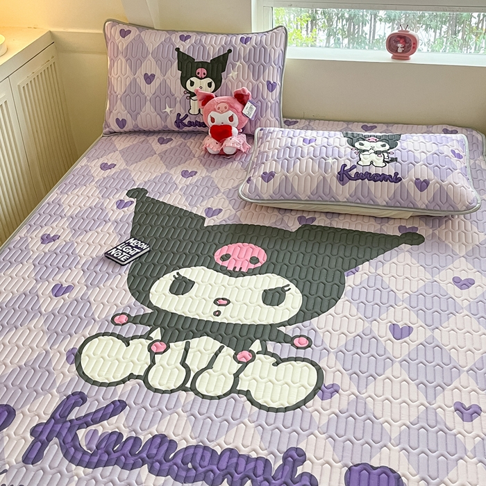 91家纺网 家纺一手货源 找家纺 金爱家 2024新款乳胶凉席-库洛米系列 桃心库洛米