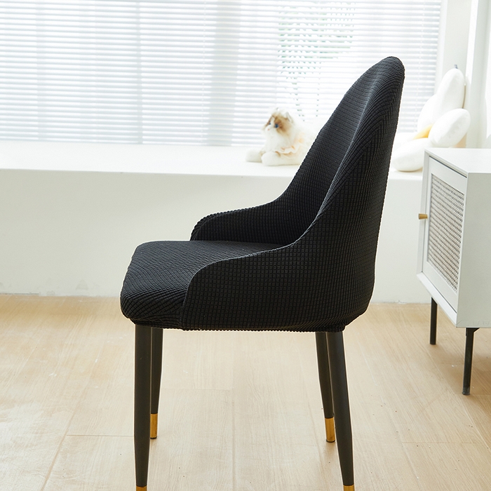 91家纺网 家纺一手货源 找家纺 共鸣沙发套 2024新款玉米绒系列椅套（扶手款弧形椅套） 玉米绒-黑色