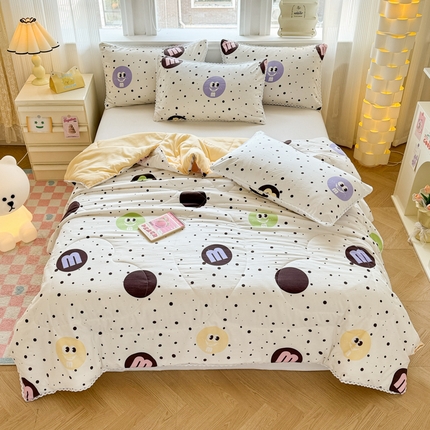 91家纺网 家纺一手货源 找家纺 慕尚家纺2025新款双层纱水洗夏被子被芯 m豆