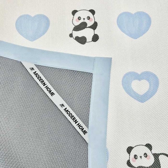 91家纺网 家纺一手货源 找家纺 全季家居 2024新款5A抗菌小清新数码印花冰藤席 爱心熊猫（床席款）