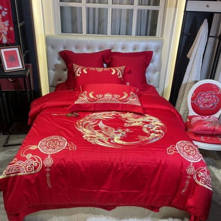 91家纺网 家纺一手货源 找家纺 （总）玖玖爱 2024新款100支提花婚庆四件套