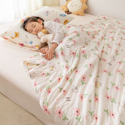 91家纺网 家纺一手货源 找家纺 寐眠 寐眠 2024新款针织棉大豆夏被【儿童图】 花花兔