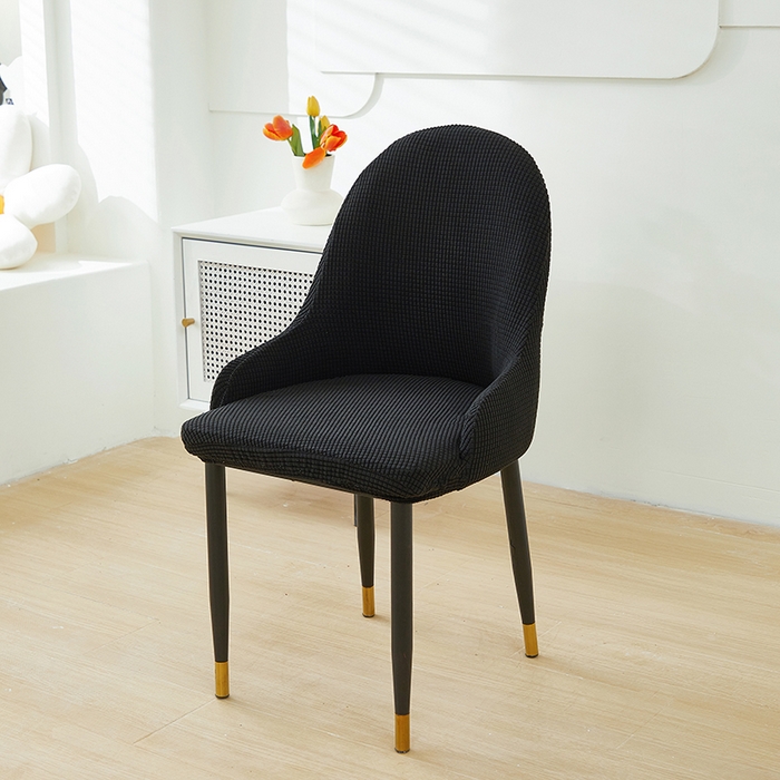 91家纺网 家纺一手货源 找家纺 共鸣沙发套 2024新款玉米绒系列椅套（扶手款弧形椅套） 玉米绒-黑色