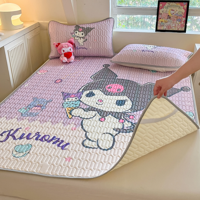 91家纺网 家纺一手货源 找家纺 金爱家 2024新款乳胶凉席-库洛米系列 冰淇淋库洛米凉席