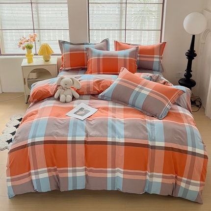 91家纺网 家纺一手货源 找家纺 （总）木易家居 2025新款全棉色织水洗棉四件套