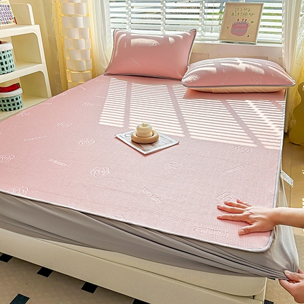 91家纺网 家纺一手货源 找家纺 （总）其奥家纺 2025新款床笠款冰豆豆凉感凉席三件套