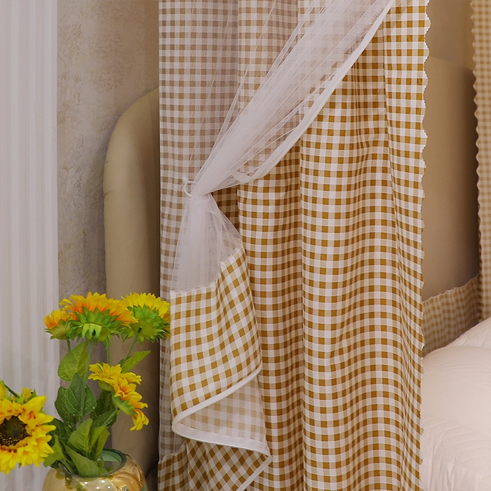 91家纺网 家纺一手货源 找家纺 初心2025新款坐床遮光蚊帐系列 咖小格