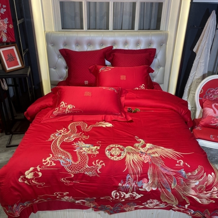 91家纺网 家纺一手货源 找家纺 （总）玖玖爱 2024新款100支提花婚庆四件套