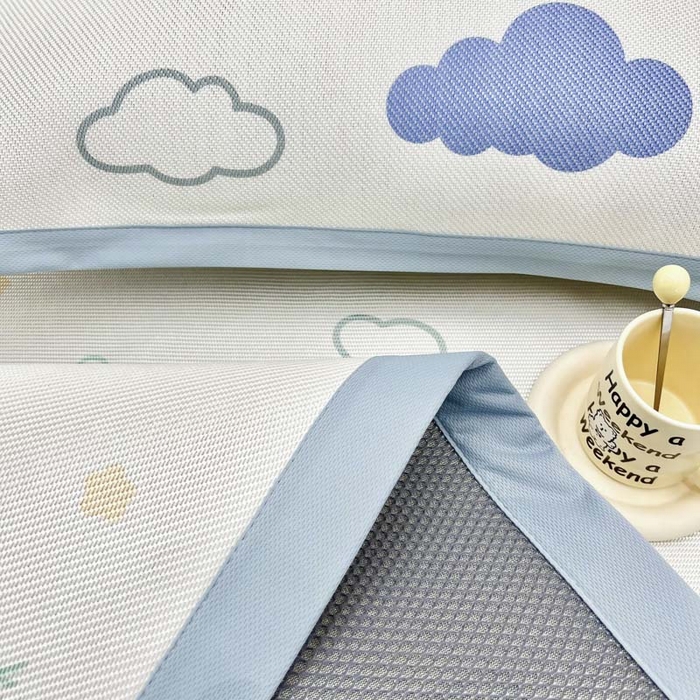 91家纺网 家纺一手货源 找家纺 全季家居 2024新款5A抗菌小清新数码印花冰藤席 云朵（床席款）