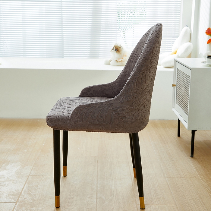 91家纺网 家纺一手货源 找家纺 共鸣沙发套 2024新款臻品提花系列椅套（扶手款弧形椅套） 织叶-冷灰