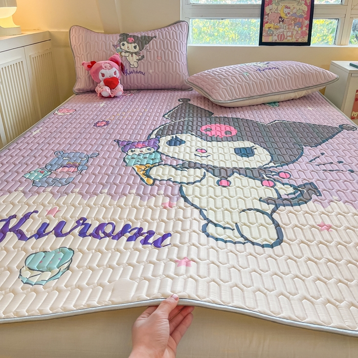 91家纺网 家纺一手货源 找家纺 金爱家 2024新款乳胶凉席-库洛米系列 冰淇淋库洛米凉席