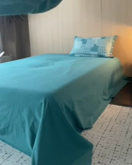 91家纺网 家纺一手货源 找家纺 安莱生活 2024年新品双层纱拼布田园纽扣款四件套 拼布田园纽扣款-乌兰