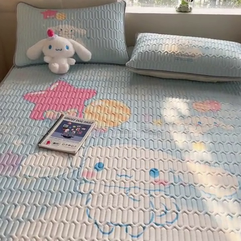 91家纺网 家纺一手货源 找家纺 金爱家 2024新款乳胶凉席-库洛米系列 气球玉桂狗