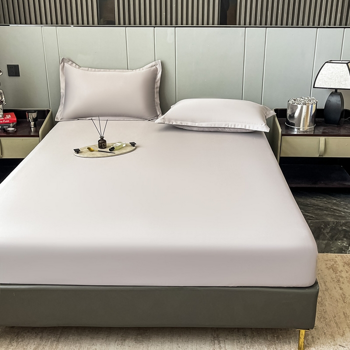 91家纺网 家纺一手货源 找家纺 宅家居 2024新款贡缎水洗真丝单品床笠三件套 绅士灰