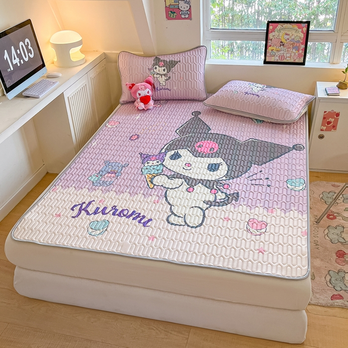 91家纺网 家纺一手货源 找家纺 金爱家 2024新款乳胶凉席-库洛米系列 冰淇淋库洛米凉席