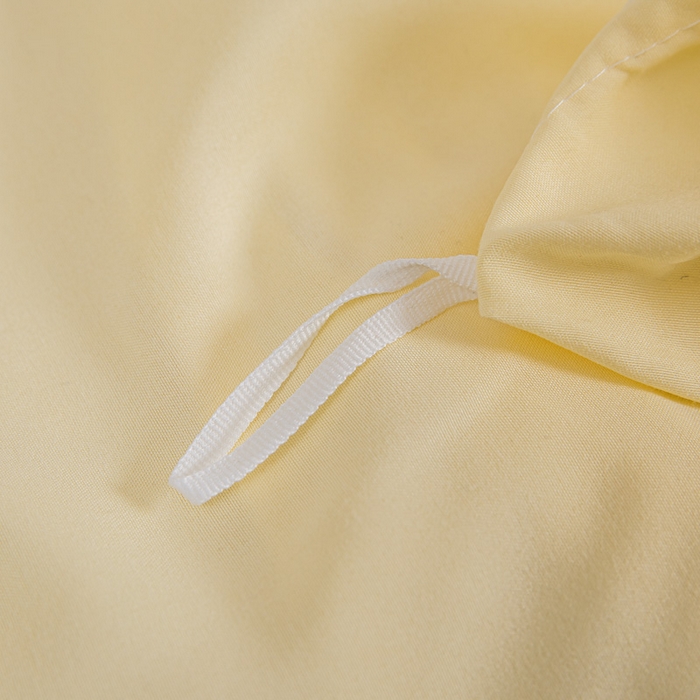 91家纺网 家纺一手货源 找家纺 莎臣豹 2025新款水洗棉磨毛纯色双拼简约风撞色四件套 嫩黄爱上卡其