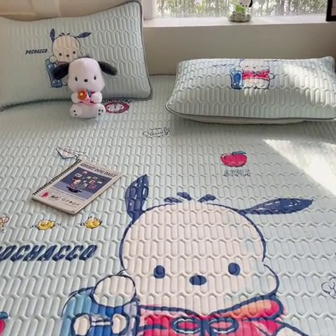 91家纺网 家纺一手货源 找家纺 金爱家 2024新款乳胶凉席-库洛米系列 滑板帕哈狗