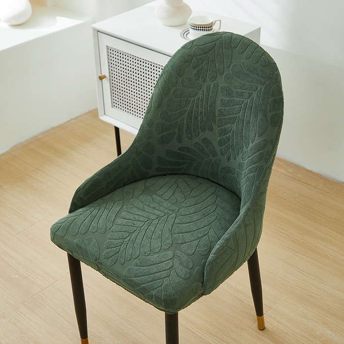 91家纺网 家纺一手货源 找家纺 共鸣沙发套 2024新款臻品提花系列椅套（扶手款弧形椅套） 织叶-松绿