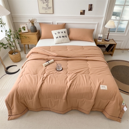 91家纺网 家纺一手货源 找家纺 （总）丝幔家纺 2025新款A类泡泡纱镶边款夏被