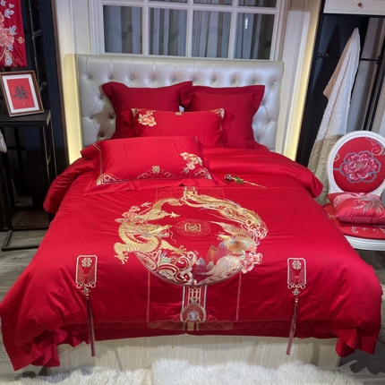 91家纺网 家纺一手货源 找家纺 （总）玖玖爱 2024新款100支提花婚庆四件套