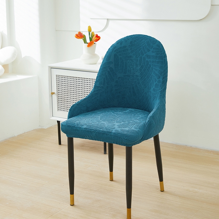 91家纺网 家纺一手货源 找家纺 共鸣沙发套 2024新款臻品提花系列椅套（扶手款弧形椅套） 织叶-净蓝