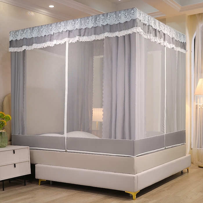 91家纺网 家纺一手货源 找家纺 初心2025新款坐床遮光蚊帐系列 星辰灰