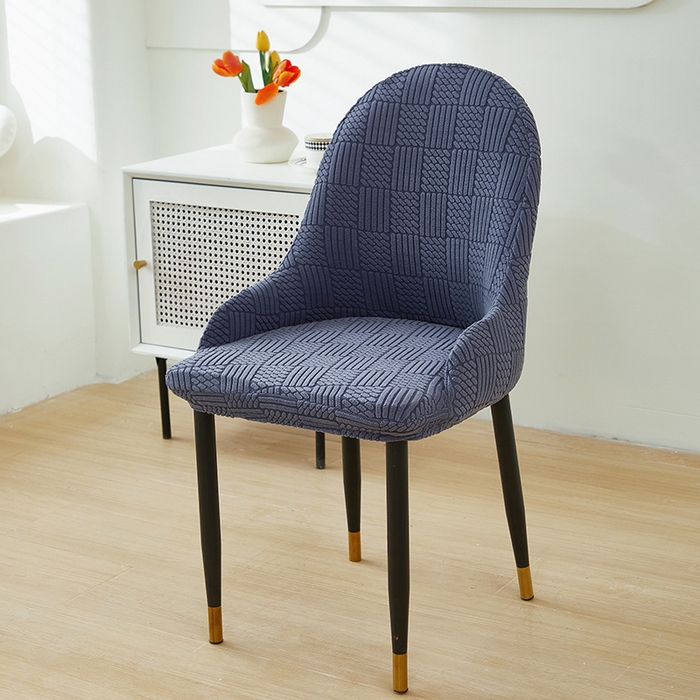 91家纺网 家纺一手货源 找家纺 共鸣沙发套 2024新款摇粒绒提花交织纹系列椅套（扶手款弧形椅套） 格纹-深灰