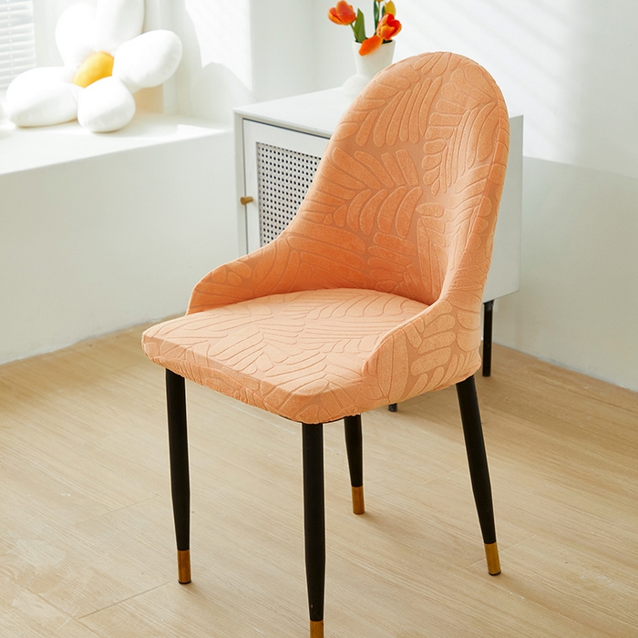 91家纺网 家纺一手货源 找家纺 共鸣沙发套 2024新款臻品提花系列椅套（扶手款弧形椅套） 织叶-卡橙