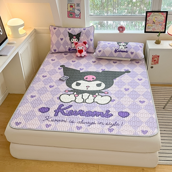 91家纺网 家纺一手货源 找家纺 金爱家 2024新款乳胶凉席-库洛米系列 桃心库洛米