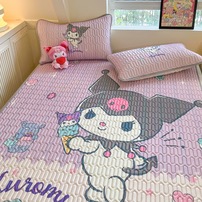 91家纺网 家纺一手货源 找家纺 金爱家 2024新款乳胶凉席-库洛米系列 冰淇淋库洛米凉席