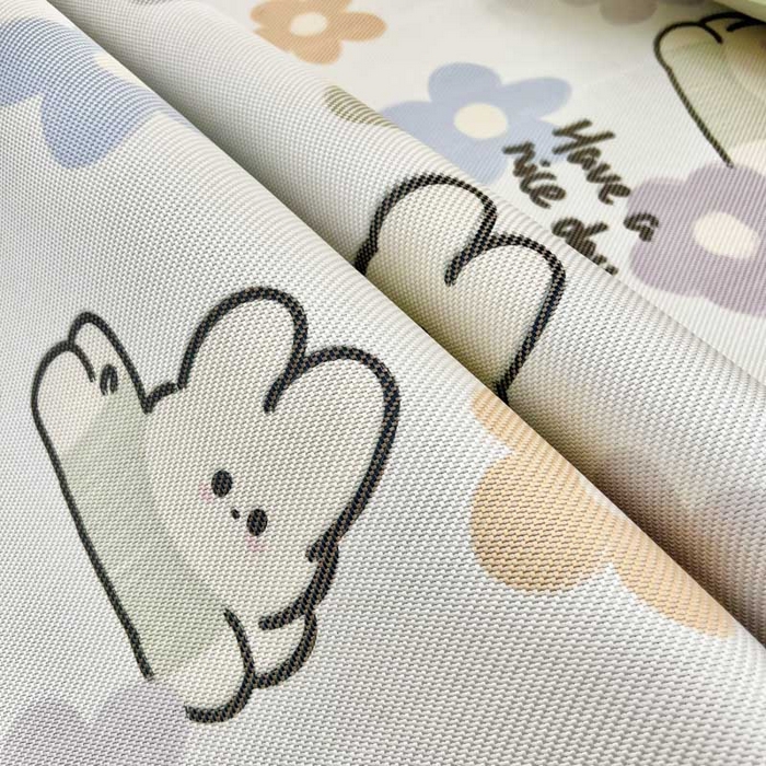 91家纺网 家纺一手货源 找家纺 全季家居 2024新款5A抗菌小清新数码印花冰藤席 花朵兔（床席款）