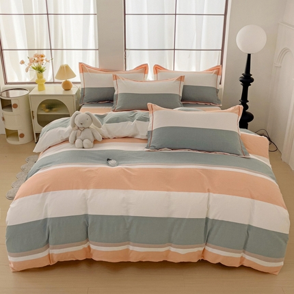 91家纺网 家纺一手货源 找家纺 （总）木易家居 2025新款全棉色织水洗棉四件套