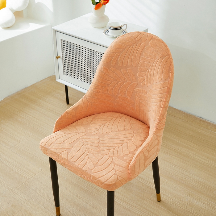 91家纺网 家纺一手货源 找家纺 共鸣沙发套 2024新款臻品提花系列椅套（扶手款弧形椅套） 织叶-卡橙