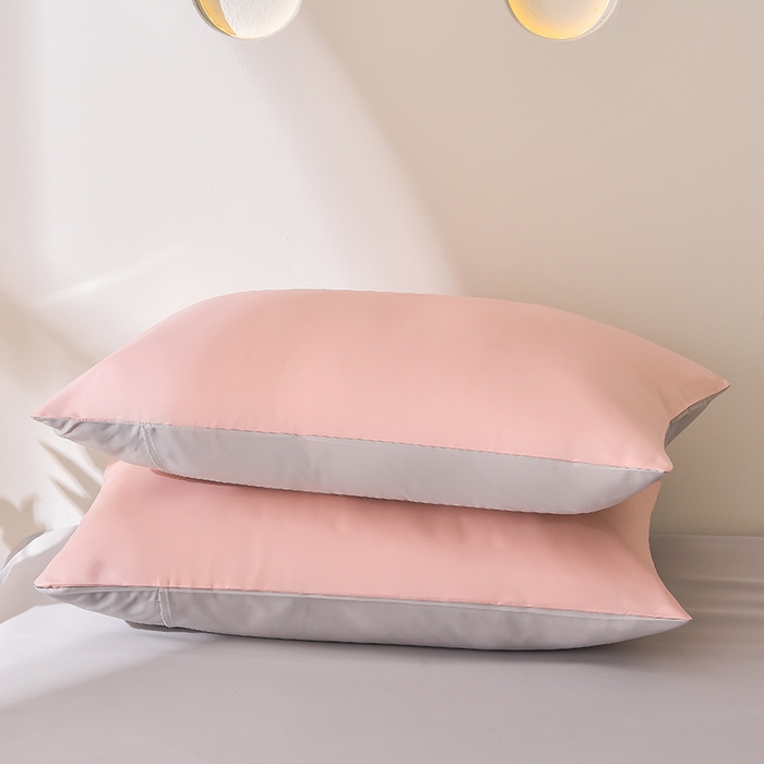 91家纺网 家纺一手货源 找家纺 简爱家纺 2025新款水洗真丝四件套 戴妃粉+雅致灰