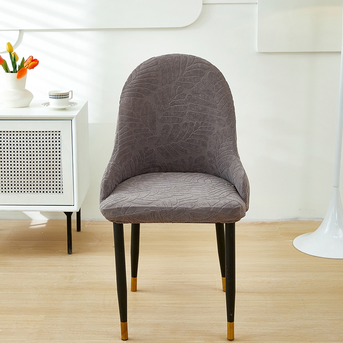 91家纺网 家纺一手货源 找家纺 共鸣沙发套 2024新款臻品提花系列椅套（扶手款弧形椅套） 织叶-冷灰