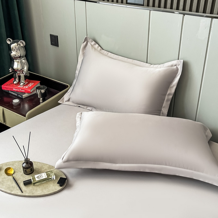 91家纺网 家纺一手货源 找家纺 宅家居 2024新款贡缎水洗真丝单品床笠三件套 绅士灰