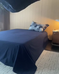 91家纺网 家纺一手货源 找家纺 安莱生活 2024年新品双层纱拼布田园纽扣款四件套 拼布田园纽扣款-藏青