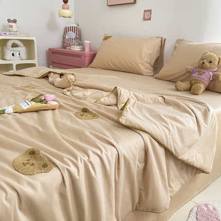 91家纺网 家纺一手货源 找家纺 （总）莱登卡奴 2025春夏款全棉水洗棉毛巾绣大豆夏被