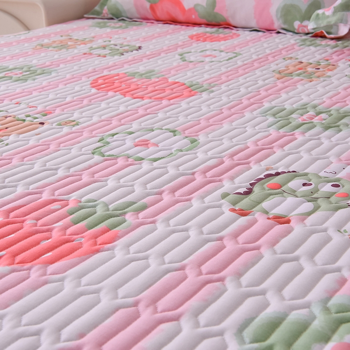 91家纺网 家纺一手货源 找家纺 床笠人家 2025新款全棉夹棉防水床垫 亲密伙伴