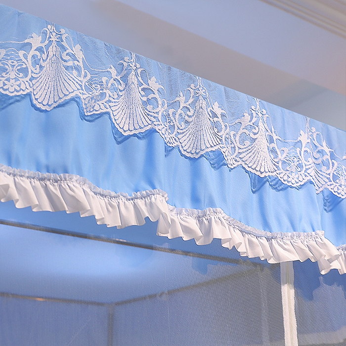 91家纺网 家纺一手货源 找家纺 初心2025新款坐床遮光蚊帐系列 清新蓝