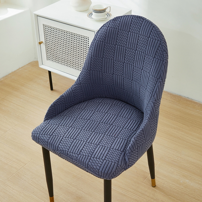 91家纺网 家纺一手货源 找家纺 共鸣沙发套 2024新款摇粒绒提花交织纹系列椅套（扶手款弧形椅套） 格纹-深灰